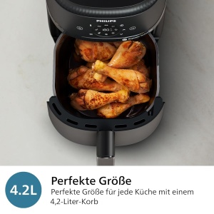 Friteuza cu aer cald Philips NA22900, 4.2L, 1500W, Negru - Img 6