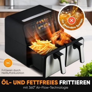 Friteuza cu aer cald ProfiCook PC-FR 1287 H, 8L, 2200W, cu 2 camere - Img 3