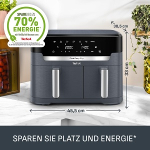Friteuza cu aer cald Tefal Dual Easy Fry XXL EY942B, 11 L, 2700 W, 7 programe, display digital - Img 8