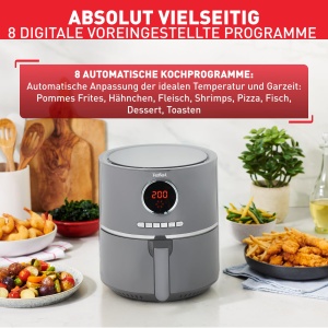 Friteuza cu aer cald Tefal Ultra Fry EY111B 42L 8 programe gri - Img 3