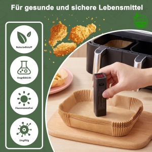 Friteuza cu aer cald TopEsct Backpapier 120 bucati BPA liber 21x14cm - Img 5