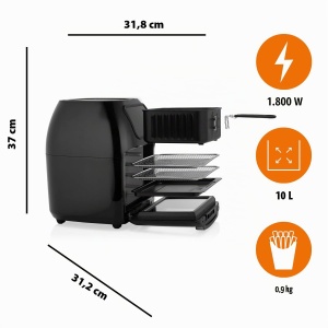 Friteuza cu aer cald Tristar FR-6964, 10 litri, 1800W, design modern - Img 2