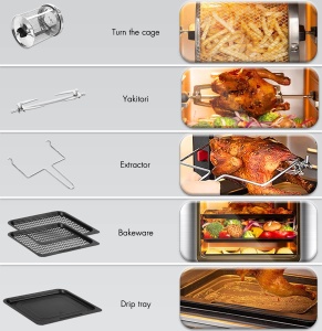 Friteuza cu aer cald Uten 10L, 1500W, 12 in 1, inox - Img 5
