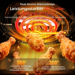 Friteuza cu aer cald YASHE 4.2L, 1500W, LED Touchscreen, 6 programe - Img 3