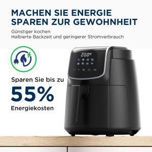 Friteuza cu aer Midea Air Fryer 4L XL cu ecran tactil LED, [35-200degC|8 functii de gatit|Sigur pentru masina de spalat vase|41 Retete]Coacere, gratar, dezghetare, agitare Alarma Tehnologia HeatXpress cu 90% mai putin ulei - Img 6