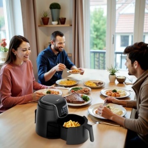 Friteuza cu aer Midea MF-CN40C2 4L friteuza cu aer fara ulei 1500W 8 moduri de gatit preprogramate 35-200degC coacere prajit gratar dezghetare alarma  - Img 11