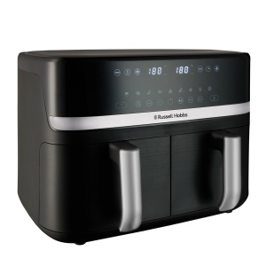 Friteuza cu aer Russell Hobbs 2 camere 9L Rapid AirFryer [2 compartimente fiecare 4.5l, functionare foarte silentioasa, 9 programe] SatisFry (poate fi spalat in masina de spalat vase, max 200degC, functie de mentinere la cald, friteuza fara ulei) 27681-56 - Img 1