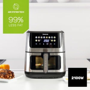 Friteuza cu aer Taurus Air Fry Digital 360 XL, 2100 W, 8 L, 12 programe, ecran tactil, rezistenta dubla, metal interior, preincalzit, fara BPA si PFOA, Carte de retete online - Img 2