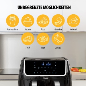 Friteuza cu aer Tristar FR-6970 - consum de energie cu 60% mai mic - capacitate 2 x 4.5L - 1800W - temperaturi separate pentru 2 camere - 8 programe - Negru - Img 9