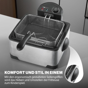 Friteuza cu ulei Clatronic FR 3195, 4L, 2000W, 2 cosuri - Img 5