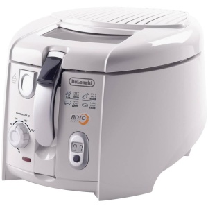 Friteuza cu ulei DeLonghi Roto-Fry F28533, 1800W, alba, sistem cu 50 mai putin ulei