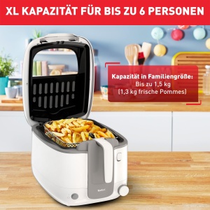 Friteuza electrica Tefal Super Uno FR3100, capacitate 2.2 L, albgri, filtru de miros - Img 2