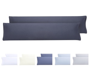 Funda pentru perne, Set 2 bucati, 120x40 cm, Microfibra, Gri