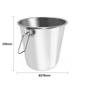 Galeata din otel inoxidabil HENDI, 10L, cu maner ergonomic - Img 2