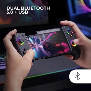 Gamepad Mars Gaming MGPX Bluetooth 50 RGB Neon Dual Vibration Negru - Img 4