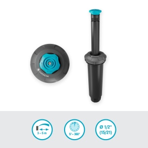 Gardena Sprinklersystem SD80 Sistem de irigare pop-up pentru gazon 80 m2 raza ajustabila 3-5 m - Img 2