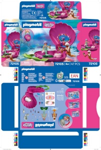 Geanta de mana PLAYMOBIL 72105 cu 2 sirene, accesorii cosmetice, pentru copii 4 - Img 8