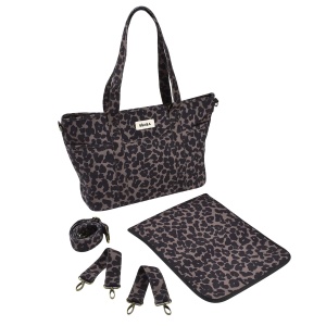 Geanta pentru scutece Beaba Madrid 22L, design unisex, 11 compartimente, leopard - Img 5