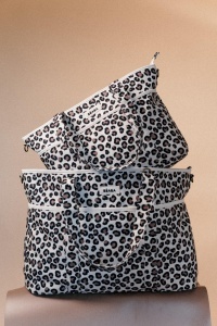 Geanta pentru scutece Beaba Madrid Modular 22L, design elegant, 11 compartimente, culoare leopard clay - Img 4