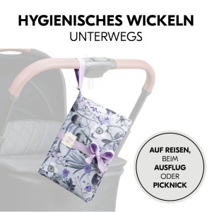Geanta pentru scutece hauck Change N Walk, cu saltea de schimb, gri floral - Img 3