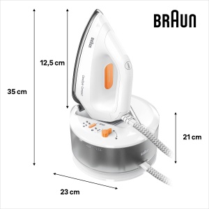 Generator de abur Braun CareStyle Compact IS 2132 WH - Fier de calcat cu abur cu talpa FreeGlide 3D, abur vertical, 2400 wati, presiune pompa 5,5 bari, explozie de abur 400 g/min, rezervor mare de apa de 1,5 l, alb - Img 3