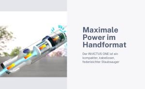 Genius A28178 Invictus One Version 1.0 Set 9 Bucati Alb - Aspirator de mana fara fir si fara sac 90 W Motor BLDC + Accesorii, PP, otel inoxidabil - Img 2