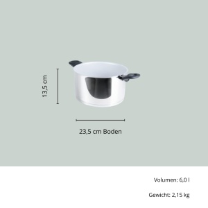 Genius Cerafit Steel Oala 24cm cu Capac din Sticla 6L Antiaderenta Compatibila Inductie - Img 6