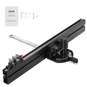 Ghidaj oblic VEVOR, fanta standard 19 x 9,5 mm, ghidaj de ferastrau de masa din aliaj de aluminiu cu gratar de aprox. 61 cm, 15 opritoare unghiulare, piston si disc detasabil, pentru prelucrarea lemnului - Img 1