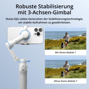Gimbal stabilizator DJI Osmo Mobile 7, ultraleicht, 3 axe, cu stativ integrat - Img 2