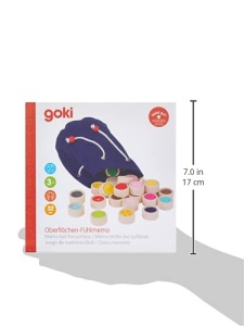 Goki 59004 Memo tactil lemn si textil, joc de invatare tactila pentru intreaga familie, diferite suprafete, promovarea abilitatilor motorii fine si a simtului tactil, set de 32, de la 3 ani - Img 3