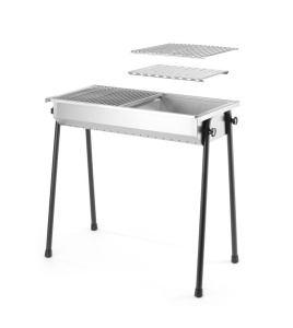 Gratar cu carbune HENDI Patio, 2 roste 345x345mm, inox 180 - Img 3