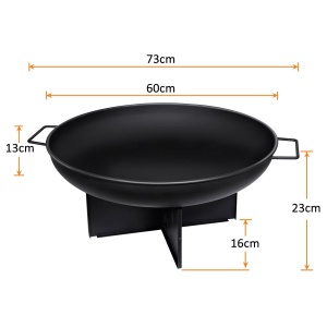 Gratar de exterior Hychika, 60 cm, metal, pentru camping si gradina - Img 2