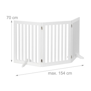 Gratar de protectie pentru caini Relaxdays, 70 x 154 cm, alb, MDF, pliabil - Img 4