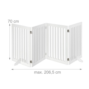 Gratar de protectie pentru caini Relaxdays, 70x206,5 cm, 4 panouri, alb - Img 5