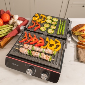 Gratar electric Cecotec RocknGrill Blaze Neon 2200W deschidere 180deg placi detasabile - Img 6