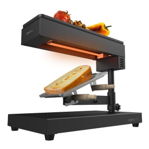 Gratar electric Raclette Cecotec CheeseGrill 6000, 600W, termostat reglabil, negru