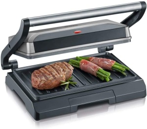 Gratar electric SEVERIN KG 2394 800 W antiaderent compact gri metalicnegru
