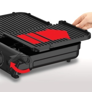 Gratar electric Tefal BBQ Family TG800N10 2400W 2 suprafete independente negruargintiu - Img 4