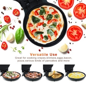 Gratar electric Uten, 1200W, suprafata antiaderenta, termostat reglabil, 30 cm - Img 4