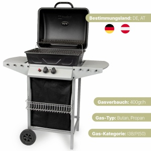 Gratar pe gaz Clatronic GG 3590 cu 2 zone de incalzire, 2 arzatoare, 48.5 x 37.5 cm - Img 7