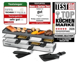 Gratar Raclette Rommelsbacher RC 800 4 persoane extensibil 730 W argintiu - Img 2