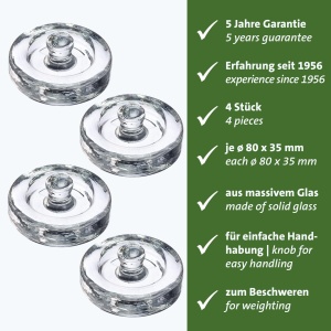 Greutati pentru fermentare Westmark, set de 4, din sticla, 8 cm - Img 2