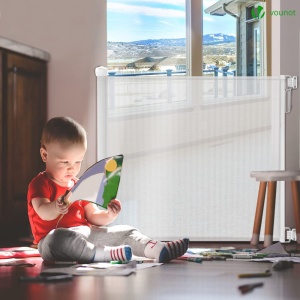 Grilaj de siguranta extensibil VOUNOT, 0-180 cm, alb, pentru copii si animale - Img 6