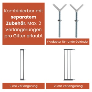 Grilaj de siguranta hauck Clear Step, 75-80 cm, autoinchidere, gri inchis - Img 6