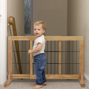 Grilaj de siguranta Relaxdays, extensibil, 56 cm inaltime, 70-108 cm latime, pentru copii si caini - Img 2