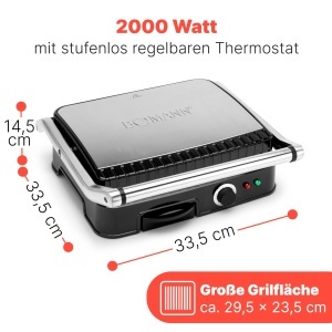 Grill Contact Bomann KG 2242 CB, 2000W, Antiaderent, Gratar Dual - Img 4