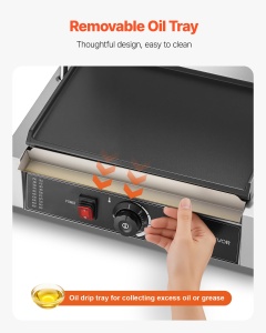 Grill electric comercial VEVOR YS-812-EU, 2200 W, inox, 34 x 23 cm - Img 4