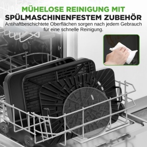 Grill electric NutriChef cu friteuza cu aer cald, 6L, negru, 7 functii - Img 7