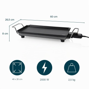 Grill electric Princess Chef Pro Classic, 2000 W, 46 x 26 cm, pentru 4 persoane - Img 3