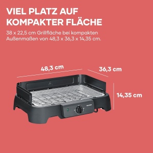 Grill electric Severin PG 8593, 2000W, 38x22 cm, negru - Img 2